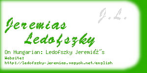 jeremias ledofszky business card